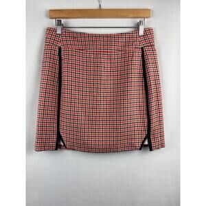 Women’s Maison Jules Size 4 Red, Black, & Cream Mini Pencil Skirt